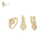 Conjunto de joyas de oro rosa y oro de 14 quilates con anillos de Pendrey's Spotlight
