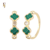 Double colorful lucky Clover 14K Gold, Rose Gold Rings