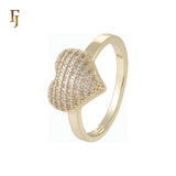 Cluster White CZs Heart 14K Gold Fashion Rings