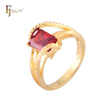 Anillos solitarios de oro rosa con circonitas coloridas