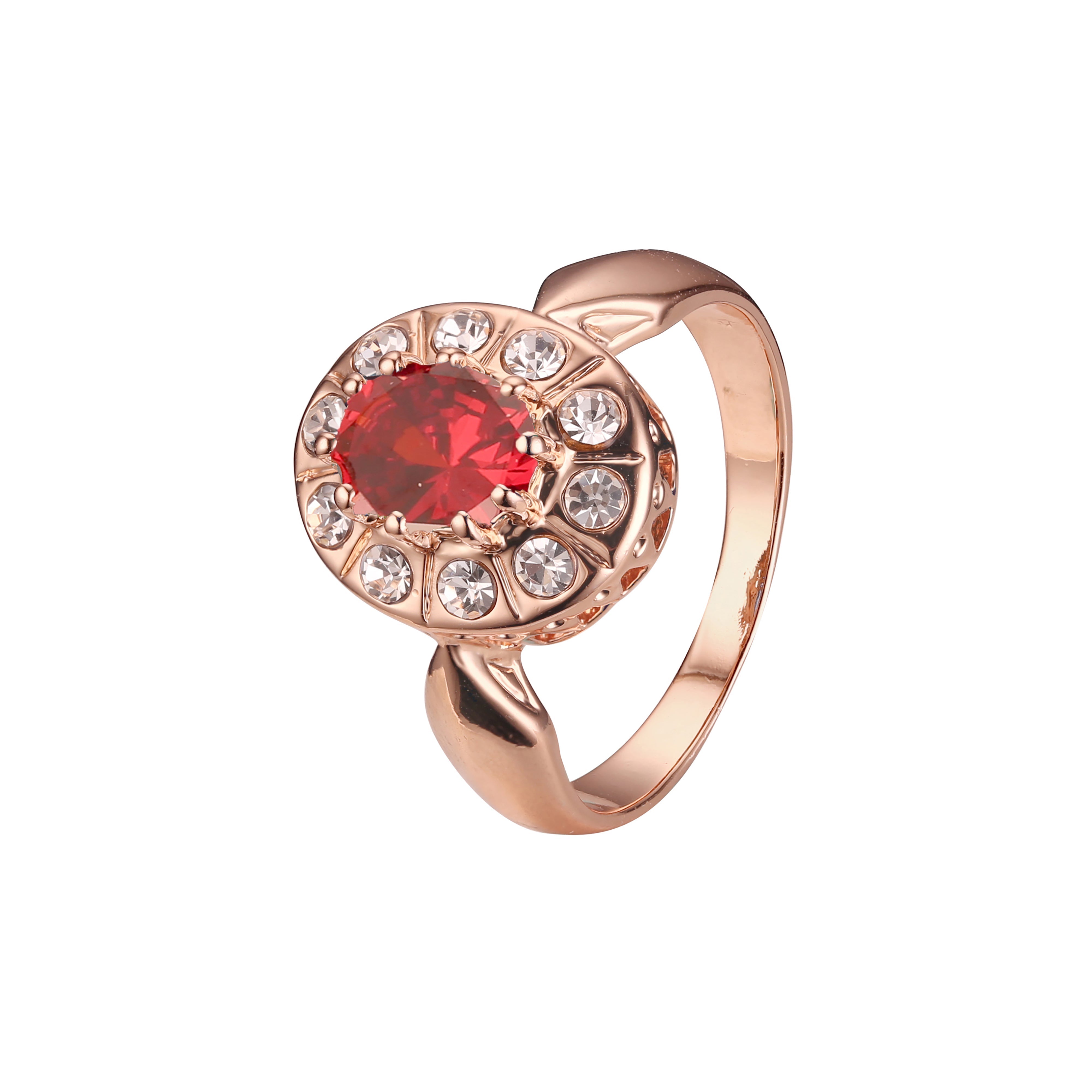 Anillos de halo de oro rosa
