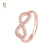 Paved white CZs Infinity eight Rose Gold Fashion Rings