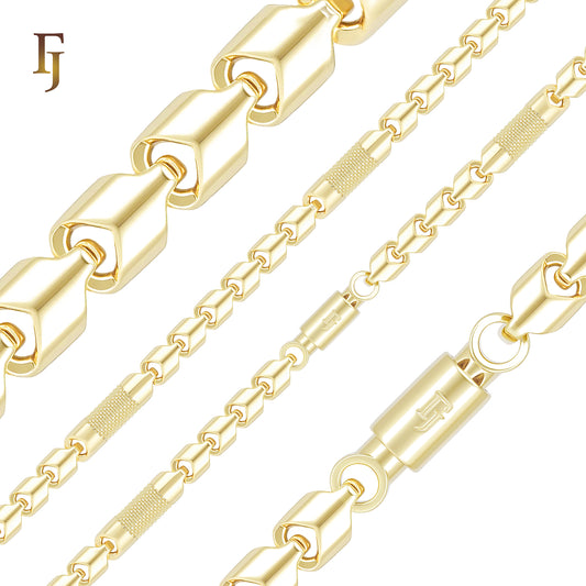 Elegant multi chevron Fancy Link 14K Gold Chain