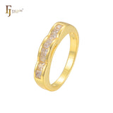 Cluster weiße Zirkonia 14 Karat Gold Ehering-Set