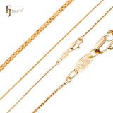 Цепочки Thin Box с покрытием из Жёлтое золото 585 пробы, Красное золото 585 пробы, белого золота