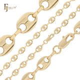 Cadenas de oro de 14 quilates con lentejuelas en forma de moneda ovalada