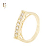 Plateau of white CZs cluster 14K Gold Fahsion Rings