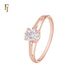Solitaire White CZs Rose Gold Fashion Rings