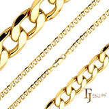 Cadenas clásicas de eslabones curvos [ancho 5,6 mm-12 mm] chapadas en oro de 14 quilates