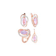 Conjunto de joyería Solitaire Marquise violeta claro bañado en Oro Rosa bicolor