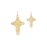 Eastern Orthodox Russian budded pendant in Rose Gold two tone, 14K Gold plating colors