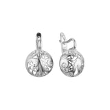 Pendientes de clip con forma de globo terráqueo de filigrana semiesférica en oro de 14 quilates y oro rosa.