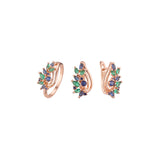 Conjunto de racimo mixto verde y azul de oro rosa