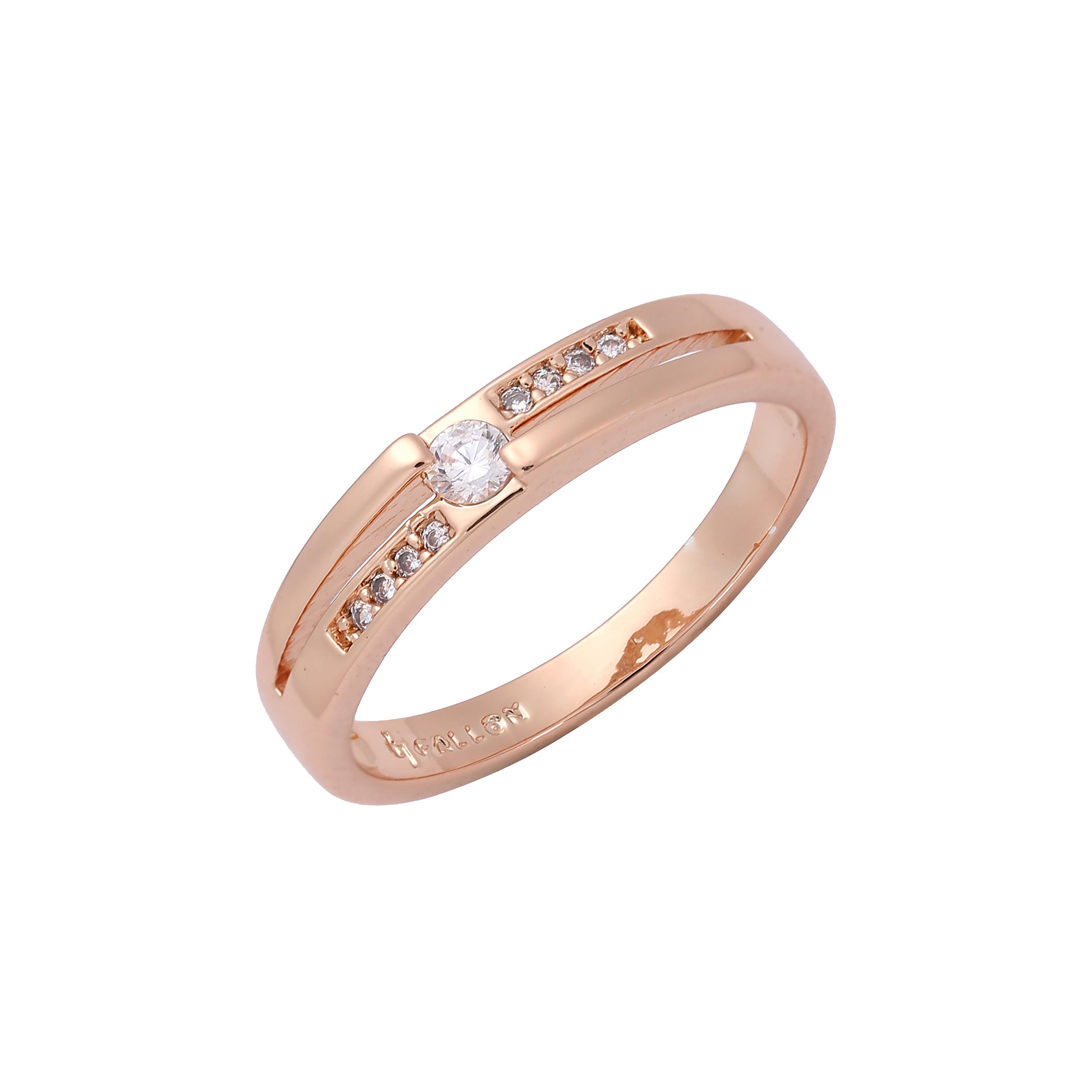 Минимализм 14-каратное золото, розовое золото, двухцветные кольца FJ Jewelry