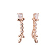 Aretes solitarios de ramo de flores oruga en oro de 14K, baño de oro rosa en colores