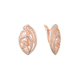 Pendientes de Filigrana en Oro de 14K, baño de Oro Rosa colores