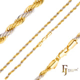 Cadenas clásicas de cuerda francesa de Oro 14K [Ancho 5 mm-7 mm]