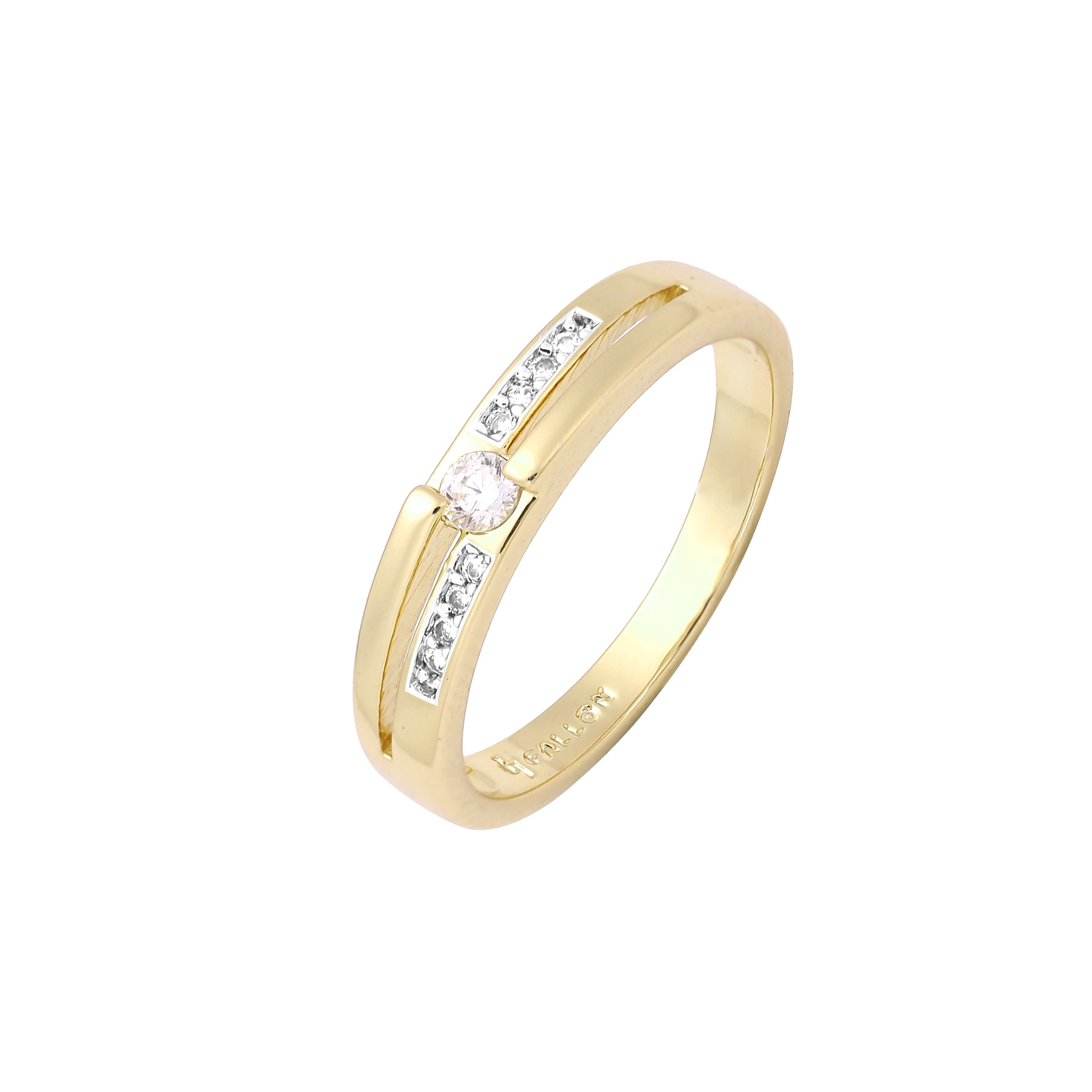 Минимализм 14-каратное золото, розовое золото, двухцветные кольца FJ Jewelry