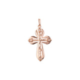 Orthodox Cross pendant in Rose Gold two tone, 14K Gold plating colors