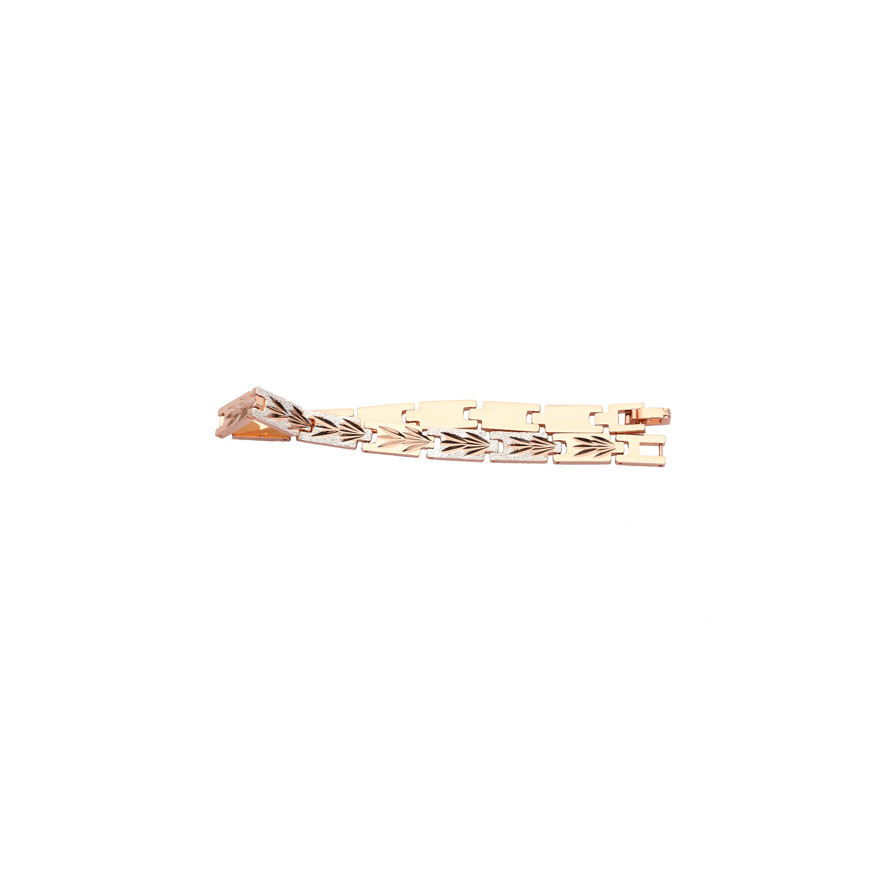 Pulseras de dos tonos de oro rosa
