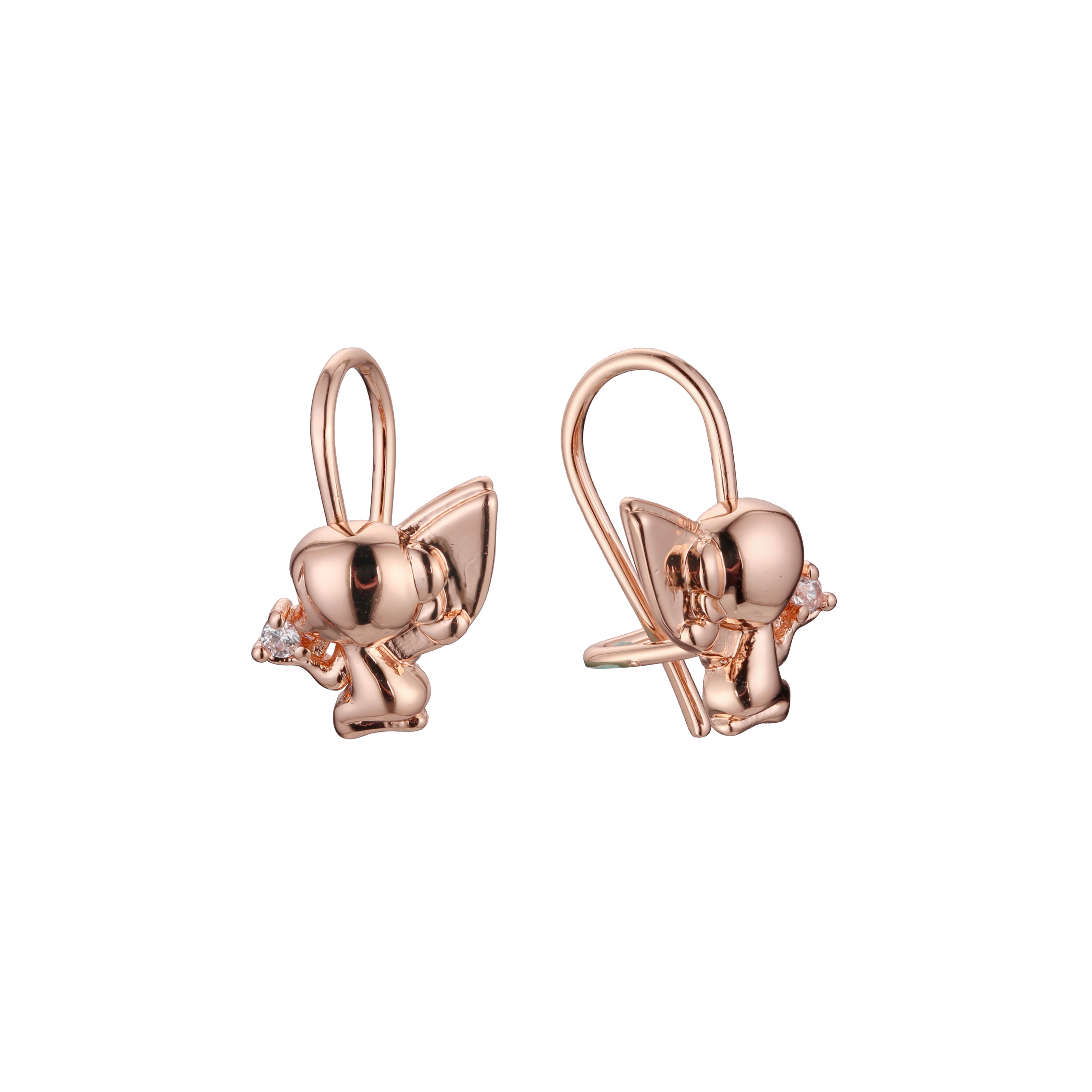 Детские серьги-крючки Baby wire из Жёлтое золото 585 пробы, Красное золото 585 пробы, двухцветного покрытия
