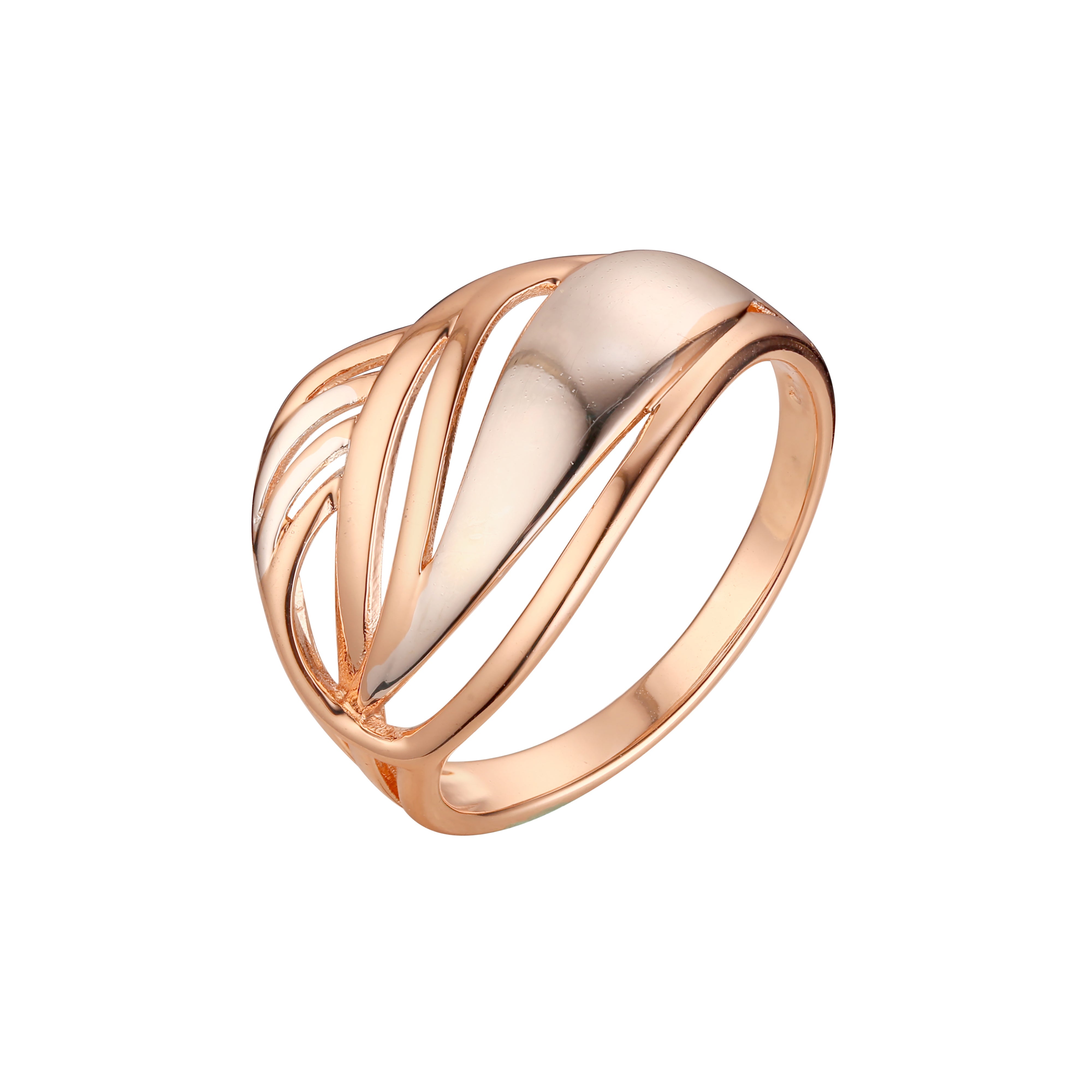 Anillos de moda de dos tonos de oro rosa