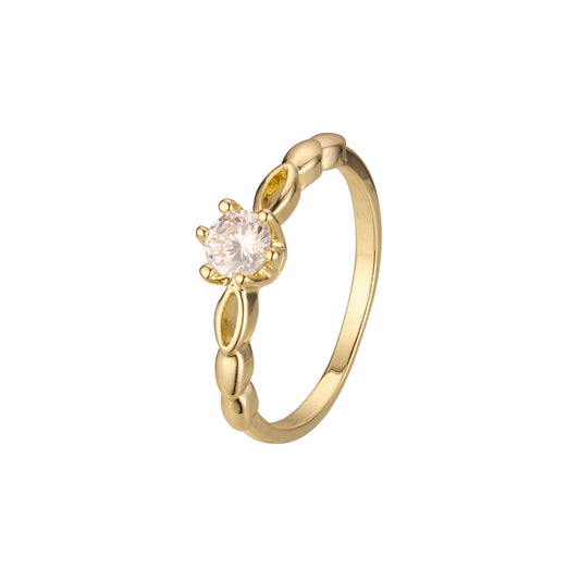 Anillos solitarios de diseño en Oro de 18K, Oro Blanco, Baño de Oro de 14K colores