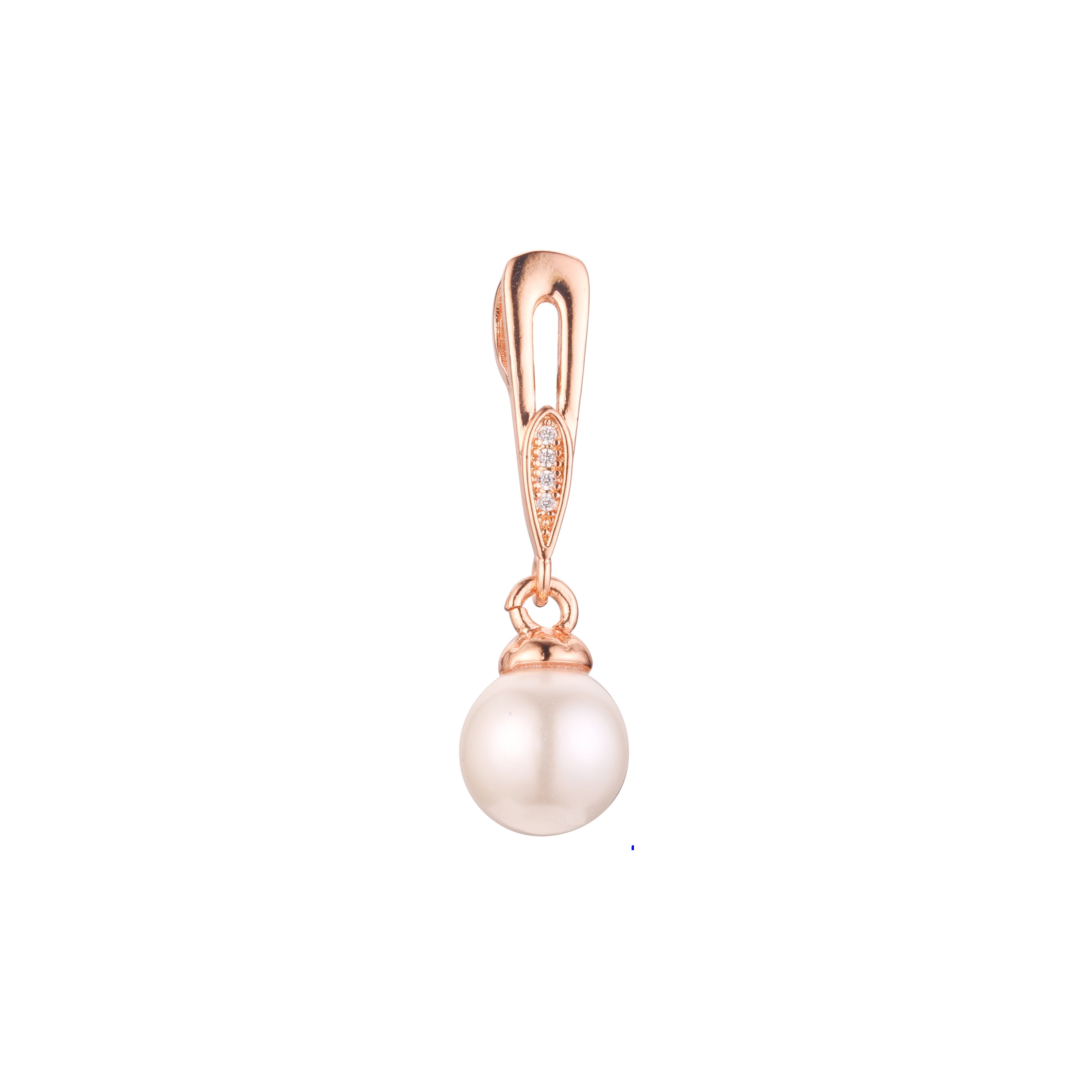 Colgante Perla en Oro Rosa bicolor, baño de Oro 14K colores