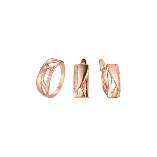 Conjunto cruzado de oro rosa