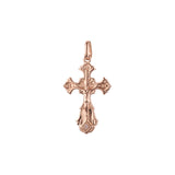 Maltese Eastern Orthodox Russian pendant in Rose Gold two tone, 14K Gold plating colors