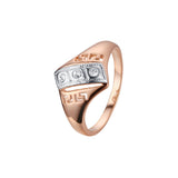 Offene Ringe mit doppelten Bl?ttern aus 18-kar?tigem Gold, 14-kar?tigem Gold, Ros¨¦gold und zweifarbigen Beschichtungen