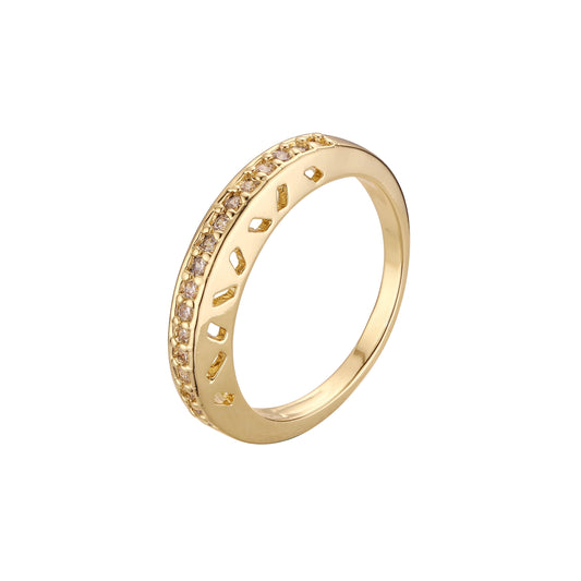 Anillos apilables de racimo en colores de baño de oro de 18 quilates, oro blanco, Oro 14K, oro rosa