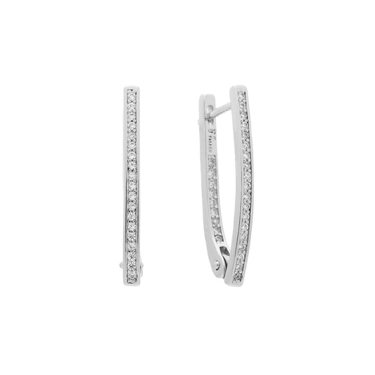 .Tall cluster earrings in 14K Gold two tone, White Gold, Rose Gold plating colors
