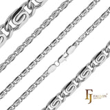 Flanco redondeado clásico Eslabón de caracol Oro 14K, Cadenas de oro blanco