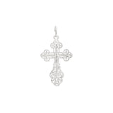 Orthodox cross budded pendant in 14K Gold, Rose Gold & White Gold plating colors