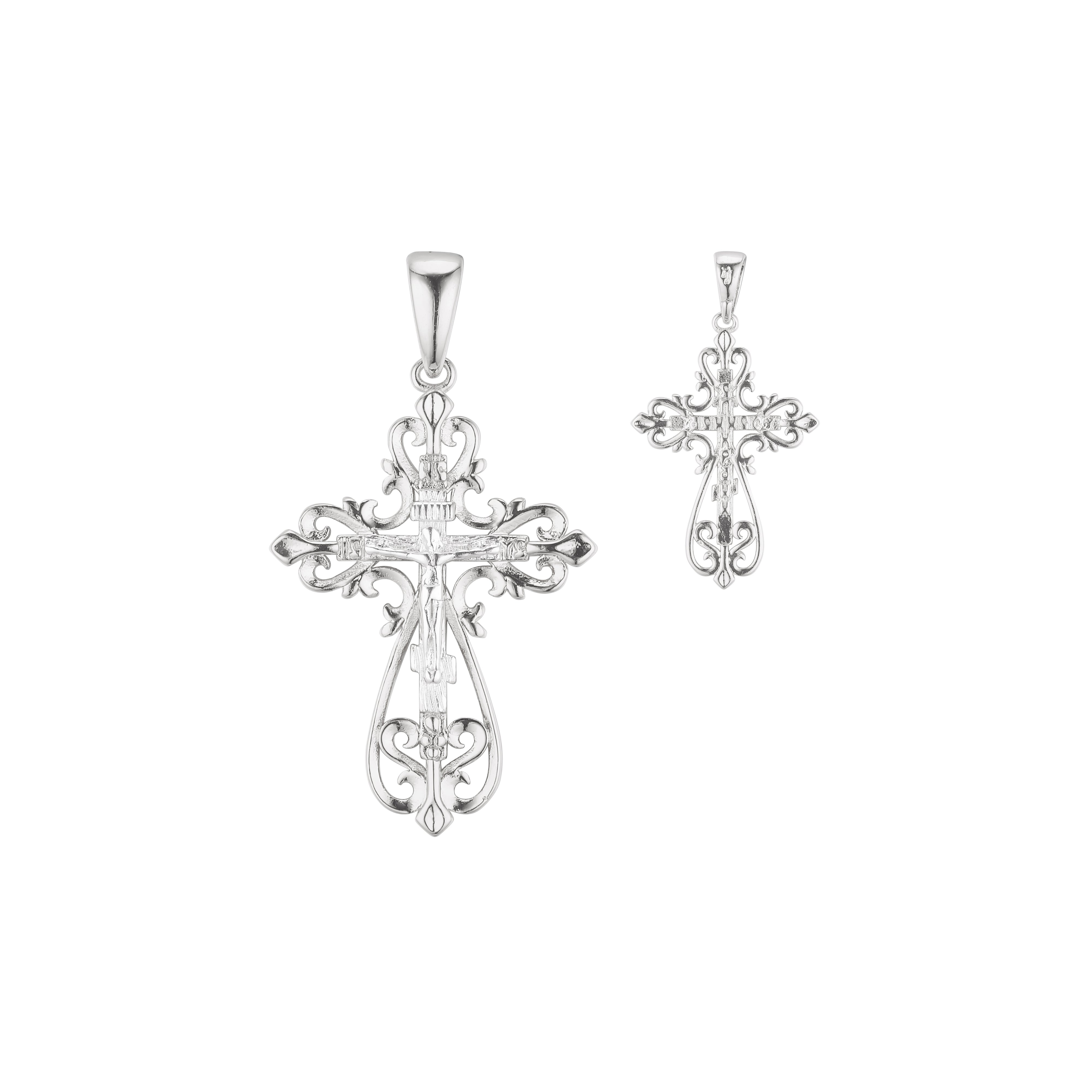 .Eastern Orthodox Russian pendant in Rose Gold two tone, White Gold plating colors