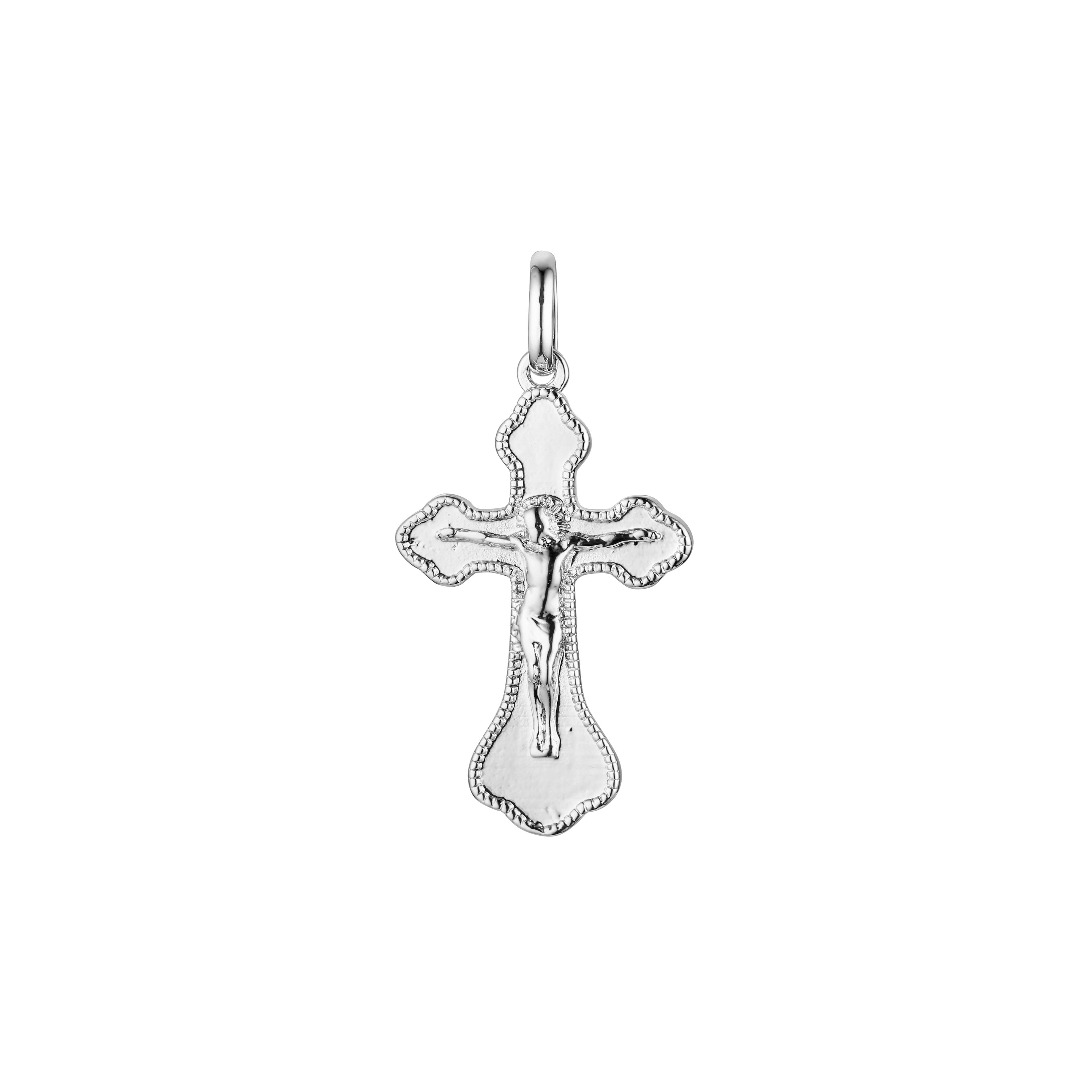 Eastern Orthodox Russian budded pendant in 14K Gold, Rose Gold two tone & White Gold plating colors