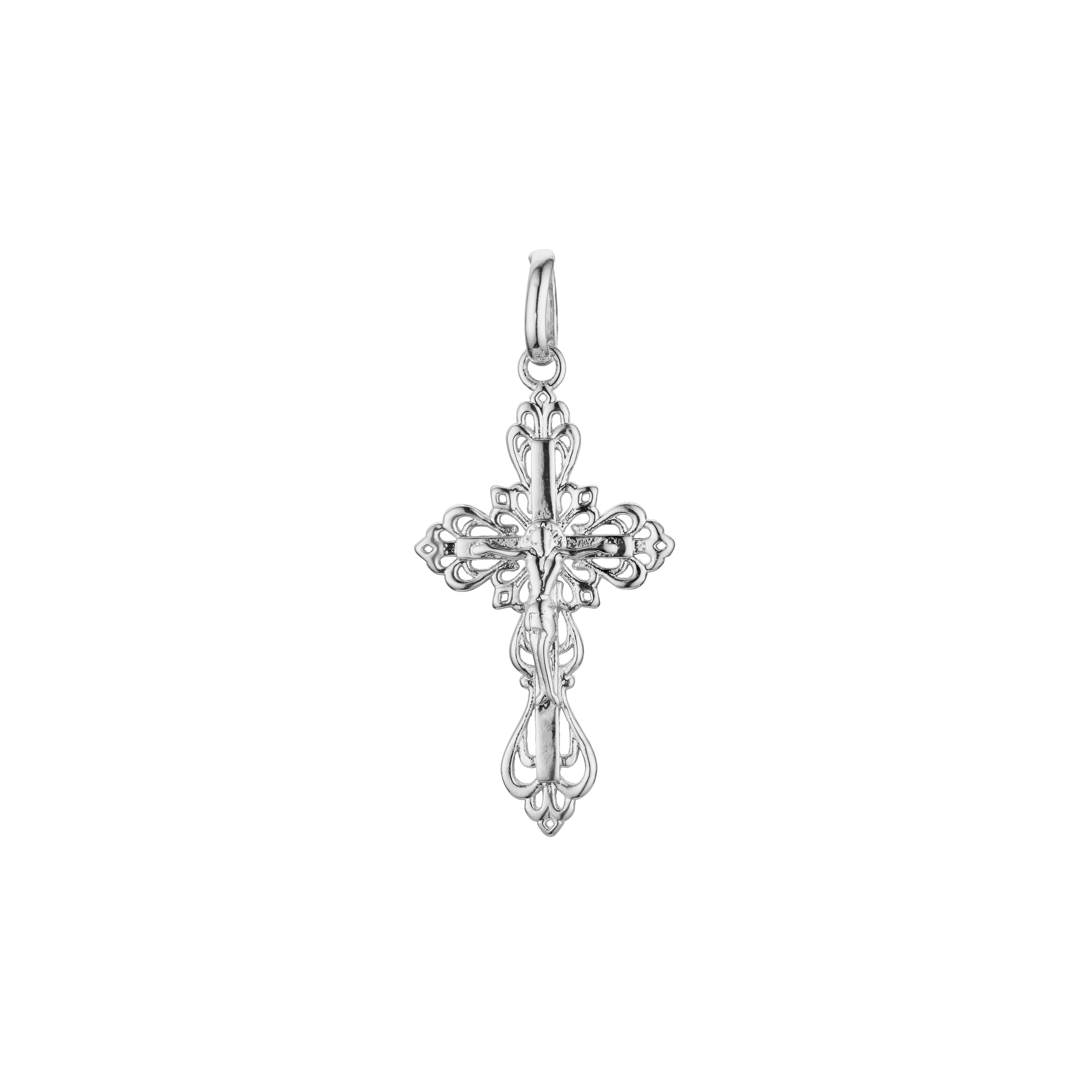 Eastern Orthodox Russian budded pendant in 14K Gold, Rose Gold two tone & White Gold plating colors