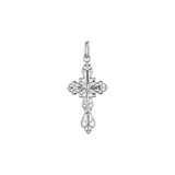 Eastern Orthodox Russian budded pendant in 14K Gold, Rose Gold two tone & White Gold plating colors