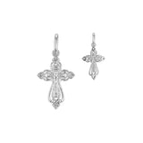 .Crucifix Eastern Orthodox Russian pendant plated in Rose Gold, two tone, White Gold