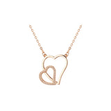 Collares de corazón a corazón en oro rosa