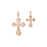 Orthodox Cross pendant in Rose Gold two tone, 14K Gold plating colors