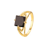 ソリティア 大きなカラフルなエメラルド カット ストーン 14K ゴールド、18K ゴールド リング