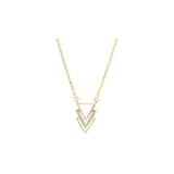 Collar de tres triángulos en Oro 14K