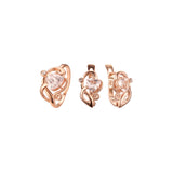 Conjunto de diseño de moda de solitario elegante de oro rosa