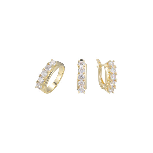Schmuckset mit Doppelperlen-Minimalismus-Ringen, vergoldet in den Farben Ros¨¦gold