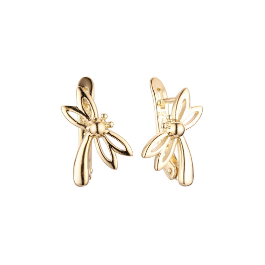 Серьги Dragonfly из 14-каратного золота и розового золота для детей