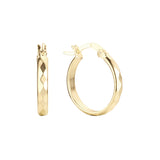 14K ゴールド、ローズゴールド メッキ色のフープ イヤリング