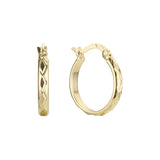 14K ゴールド、ローズゴールド メッキ色のフープ イヤリング
