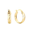 Brincos de argola texturizados em ouro 14K